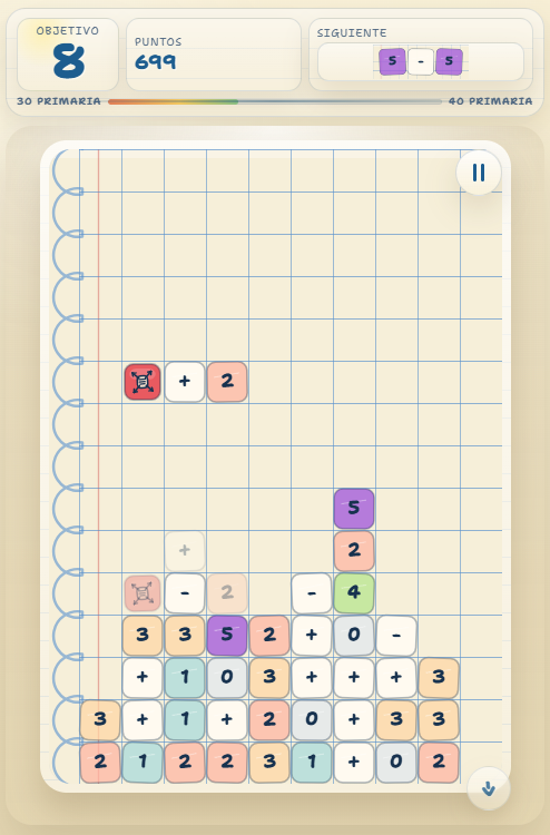Screenshot of Aritmetris Sprint mode