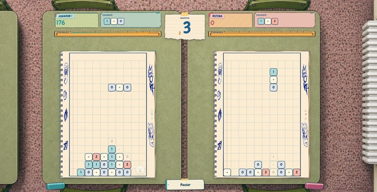 Aritmetris match against the CPU